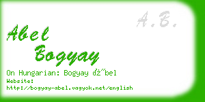 abel bogyay business card